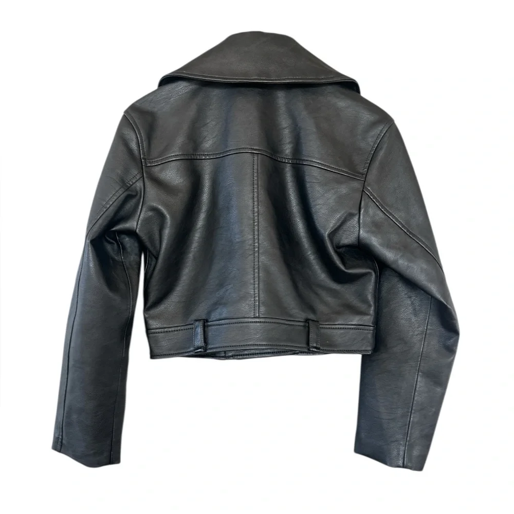 Abercrombie & Fitch Vegan Leather Black Moto Jacket - Picture 9 of 11